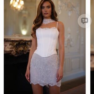 Rosie etienne HARRIET Elegant White Lace Corset Dress